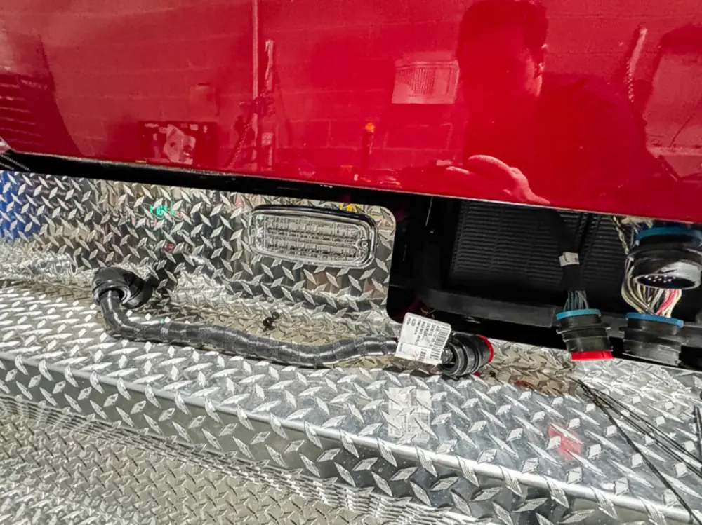 Top deck grate and rail detail in shop, photo 47 of 303.